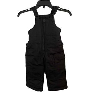 London Fog Snow Bib Overall Black Lined Insulated Infant Baby 12 Month Winter